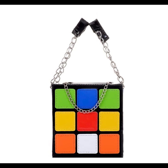 CLERANCE SALE! Rubix cube purse bag 90’s retro game gamer cube - Picture 3 of 10